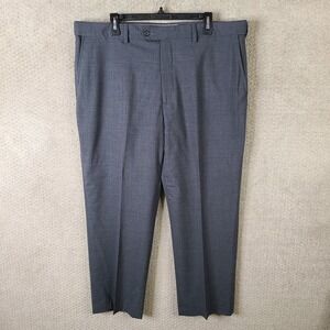 Lands End Pants Mens 40x29 Gray‎ Traditional Fit Wool Blend Trouser Flat Front